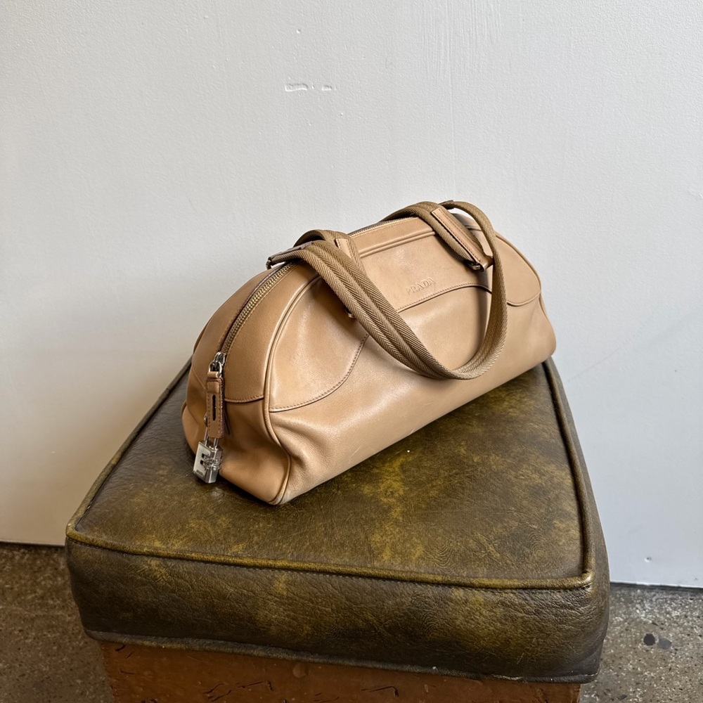 prada beige calf bowling bag - Picture 2 of 6